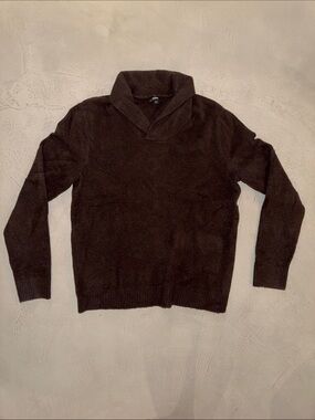 Express Men's Dark Brown Cowl Neck Turtleneck Shawl Collar Sweater